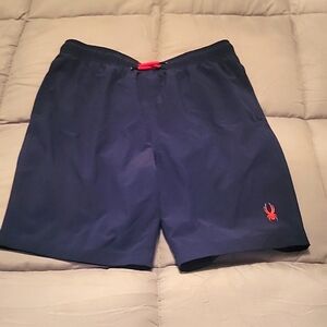 Spyder swim trunks navy blue. Size Meduim.